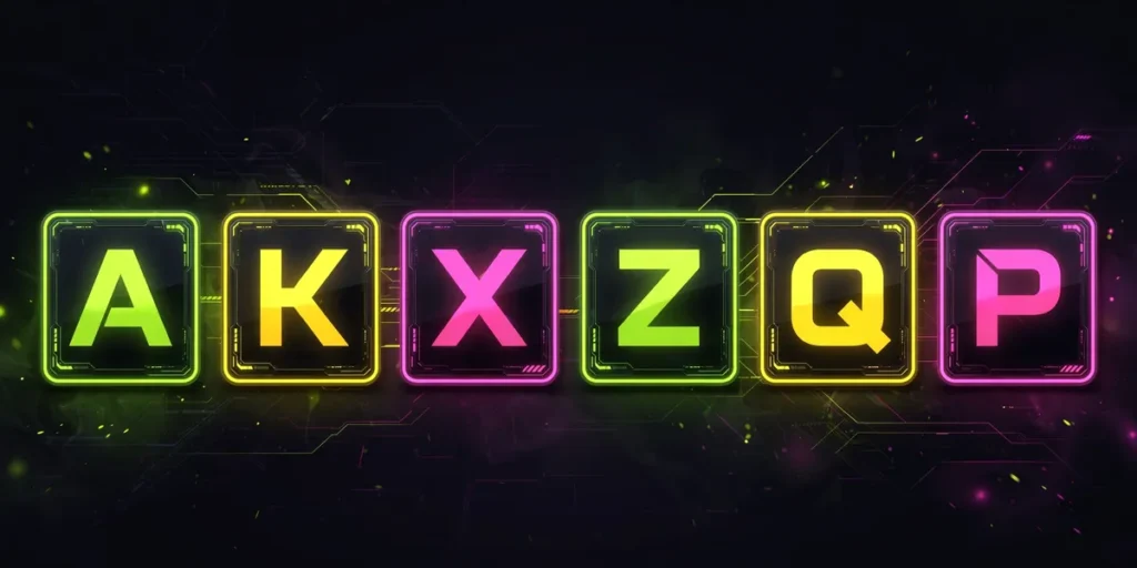 6 letter Wordle solver: six glowing letter tiles in a row