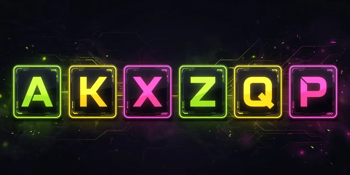 6 letter Wordle solver: six glowing letter tiles in a row